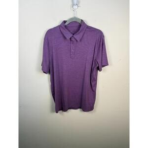 Woolx Polo Shirt Purple Large Merino Wool Blend Short Sleeve Performance